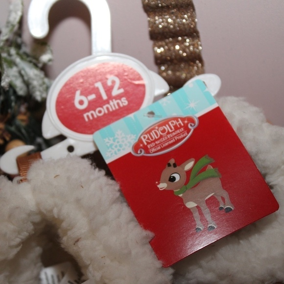 Rudolph Red Nosed Reindeer Slippers BRAND NEW 6-12 months Christmas Slippers - Picture 2 of 4